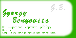 gyorgy benyovits business card